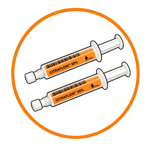 Dual-shot CitraFlow syringes
